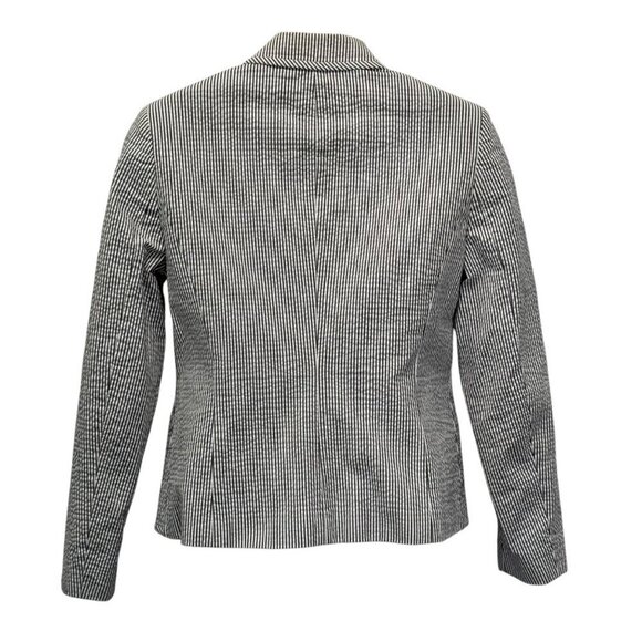 Jones New York Collection Gray White Pinstripe Seersucker Stretch Blazer Size 4 - Picture 8 of 8
